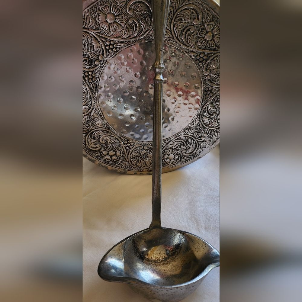 Large Pewter Ladle Punch, Stew, Gumbo, Soup, Decor